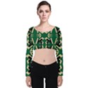 Abstract pattern geometric backgrounds   Velvet Long Sleeve Crop Top View1