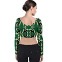 Abstract pattern geometric backgrounds   Velvet Long Sleeve Crop Top View2