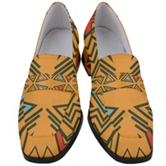 Abstract Pattern Geometric Backgrounds   Women s Chunky Heel Loafers by Eskimos