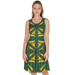 Abstract Pattern Geometric Backgrounds   Knee Length Skater Dress With Pockets by Eskimos