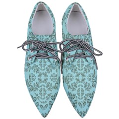 Floral Folk Damask Pattern Fantasy Flowers Floral Geometric Fantasy Pointed Oxford Shoes by Eskimos