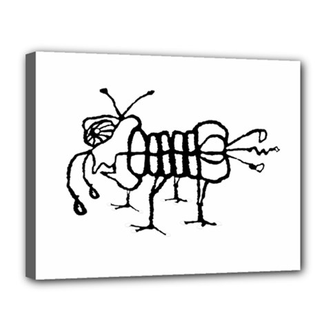 Fantasy Weird Insect Drawing Canvas 14  X 11  (stretched) by dflcprintsclothing