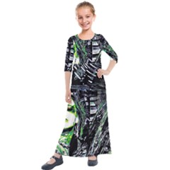 Dubstep Alien Kids  Quarter Sleeve Maxi Dress by MRNStudios