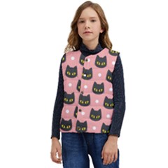 Black Cat Kid s Short Button Up Puffer Vest	 by flowerland