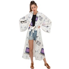 Computer Work Maxi Kimono by SychEva