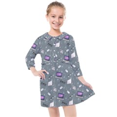 Office Works Kids  Quarter Sleeve Shirt Dress by SychEva