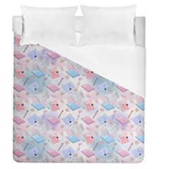 Notepads Pens And Pencils Duvet Cover (queen Size) by SychEva