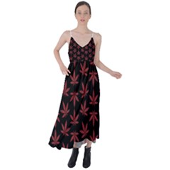 Weed Pattern Tie Back Maxi Dress by Valentinaart