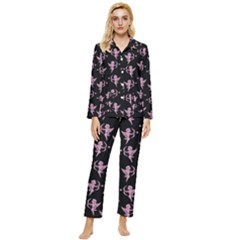 Cupid Pattern Womens  Long Sleeve Velvet Pocket Pajamas Set by Valentinaart