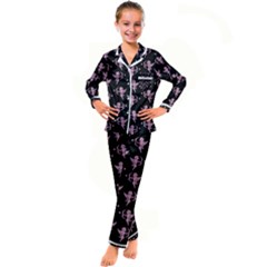 Cupid Pattern Kid s Satin Long Sleeve Pajamas Set by Valentinaart