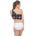 Black and white pattern Spliced Up Bikini Top  View2