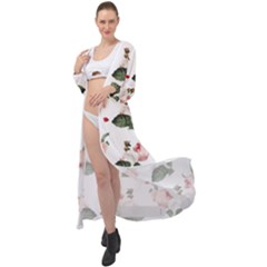 Love Spring Floral Maxi Chiffon Beach Wrap by Janetaudreywilson