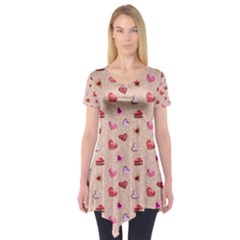 Sweet Heart Short Sleeve Tunic  by SychEva