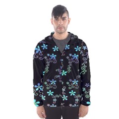 Flowers Pattern Men s Hooded Windbreaker by Sparkle