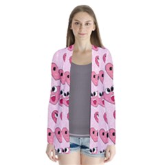 Emoji Heart Drape Collar Cardigan by SychEva