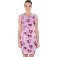 Emoji Heart Capsleeve Drawstring Dress  by SychEva