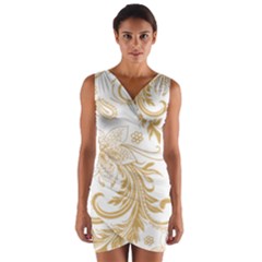 Flowers Shading Pattern Wrap Front Bodycon Dress by fashionpod