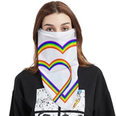 Rainbow Hearts Face Covering Bandana (triangle) by UniqueThings