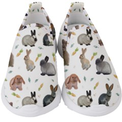 Cute Bunny Kids  Slip On Sneakers by SychEva