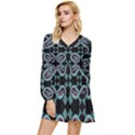 Abstract pattern geometric backgrounds   Tiered Long Sleeve Mini Dress View1