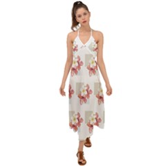 Floral Halter Tie Back Dress  by Sparkle