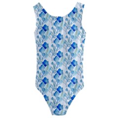 Flowers Pattern Kids  Cut-out Back One Piece Swimsuit by Sparkle