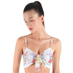 Flamingos Woven Tie Front Bralet by Sparkle