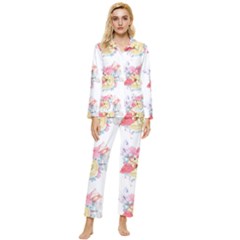 Flamingos Womens  Long Sleeve Velvet Pocket Pajamas Set by Sparkle