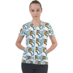 Nature Birds Short Sleeve Zip Up Jacket by Sparkle