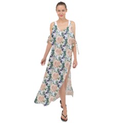 Flowers Pattern Maxi Chiffon Cover Up Dress by Sparkle