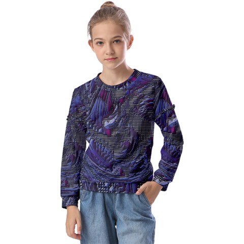 Braille Flow Kids  Long Sleeve Tee With Frill  by MRNStudios