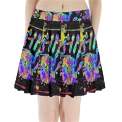 Crazy Multicolored Each Other Running Splashes Hand 1 Pleated Mini Skirt by EDDArt