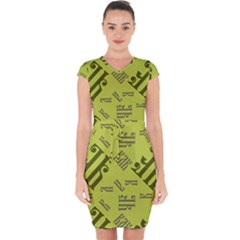 Abstract Pattern Geometric Backgrounds   Capsleeve Drawstring Dress  by Eskimos