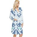 Abstract pattern geometric backgrounds   Long Sleeve Velour Robe View3