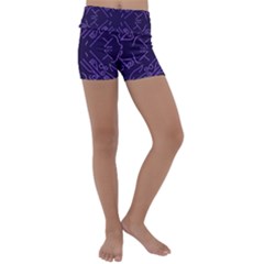 Abstract Pattern Geometric Backgrounds   Kids  Lightweight Velour Yoga Shorts by Eskimos