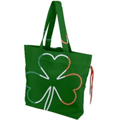 Shamrock Irish Clover St Patrick Drawstring Tote Bag by yoursparklingshop