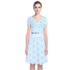 Flower Of Life  Short Sleeve Front Wrap Dress by tony4urban