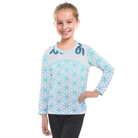 Flower Of Life  Kids  Long Mesh Tee by tony4urban