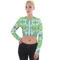 Abstract pattern geometric backgrounds   Long Sleeve Cropped Velvet Jacket View1