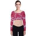 Abstract pattern geometric backgrounds   Velvet Long Sleeve Crop Top View1