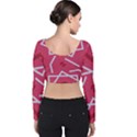 Abstract pattern geometric backgrounds   Velvet Long Sleeve Crop Top View2