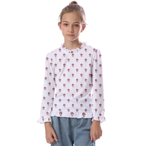 Weird Fantasy Bird Drawing Motif Pattern Kids  Frill Detail Tee by dflcprintsclothing