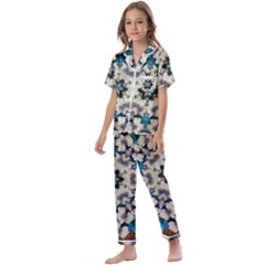 Paradise Flowers And Candle Light Kids  Satin Short Sleeve Pajamas Set by pepitasart