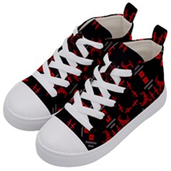 Abstract Pattern Geometric Backgrounds   Kids  Mid-top Canvas Sneakers by Eskimos