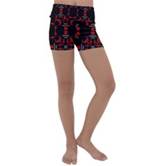 Abstract Pattern Geometric Backgrounds   Kids  Lightweight Velour Yoga Shorts by Eskimos