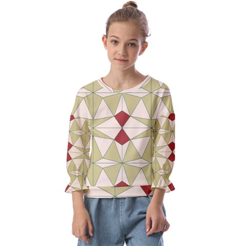 Abstract Pattern Geometric Backgrounds   Kids  Cuff Sleeve Top by Eskimos