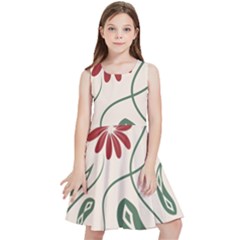  Folk Flowers Floral Art Print Flowers Abstract Art  Kids  Skater Dress by Eskimos