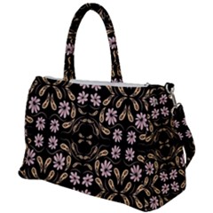 Folk Flowers Print Floral Pattern Ethnic Art Duffel Travel Bag by Eskimos