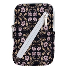 Folk Flowers Print Floral Pattern Ethnic Art Belt Pouch Bag (large) by Eskimos