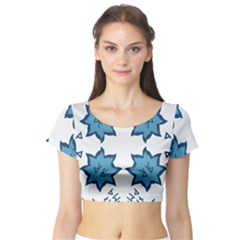 Abstract Pattern Geometric Backgrounds   Short Sleeve Crop Top by Eskimos